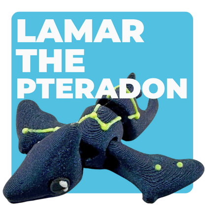 Lamar the Pteranodon Constellation Edition glow in the dark Flexling toy with galaxy coloring and Musca star pattern