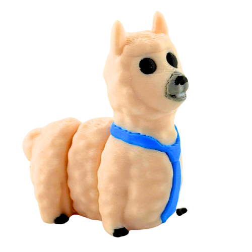 Chewie the Llama Fancy Edition figurine in cream finish with loosened tie, miniature collectible desk toy