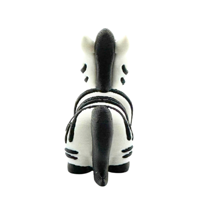 Debra the Zebra poseable figure in black and white, Original Crew limited edition collectible toy by Flexlings