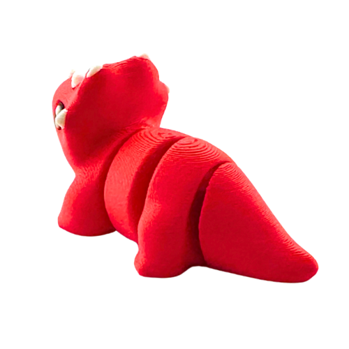 Trixie the Triceratops red glossy articulated toy figure from Flexlings Original Crew limited edition