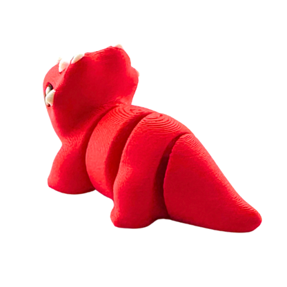 Trixie the Triceratops red glossy articulated toy figure from Flexlings Original Crew limited edition