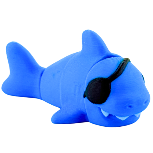Finn the Shark Aye Matey pirate edition blue vinyl figure with eyepatch, flexible articulated limbs, limited collectible