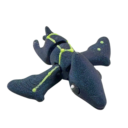 Lamar the Pteranodon Constellation Edition glow in the dark Flexling toy with galaxy coloring and Musca star pattern