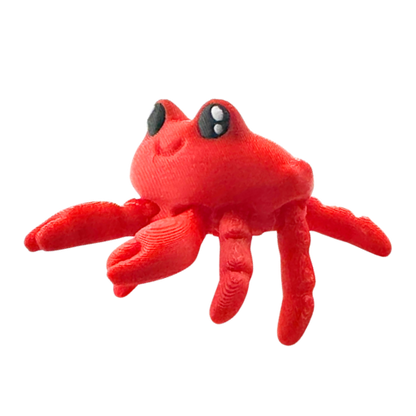 Redd the Crab red poseable fidget toy with articulated claws and legs from Flexlings Original Crew limited edition