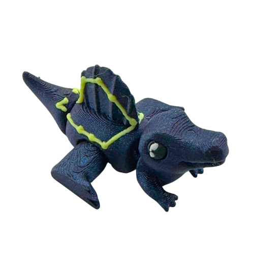 Sid the Spinosaurus Flexling in Constellation Edition with glow-in-the-dark cosmic starry paint, bendable dinosaur toy
