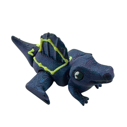 Sid the Spinosaurus Flexling in Constellation Edition with glow-in-the-dark cosmic starry paint, bendable dinosaur toy