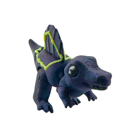 Sid the Spinosaurus Flexling in Constellation Edition with glow-in-the-dark cosmic starry paint, bendable dinosaur toy