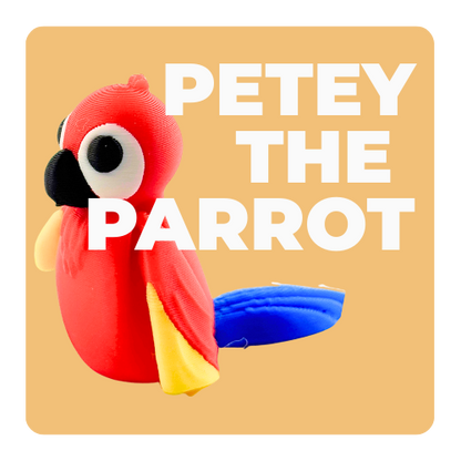Shanty the Scarlet Macaw poseable toy figure in vibrant red finish, Original Crew limited edition collectible