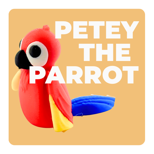 Shanty the Scarlet Macaw poseable toy figure in vibrant red finish, Original Crew limited edition collectible