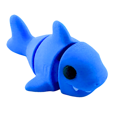 Finn the Shark blue poseable fidget toy from Flexlings Original Crew edition in racing pose