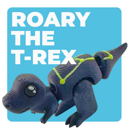 Roary the T-Rex Constellation Edition glow-in-the-dark poseable dinosaur toy with cosmic star pattern design