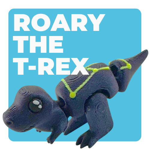 Roary the T-Rex Constellation Edition glow-in-the-dark poseable dinosaur toy with cosmic star pattern design