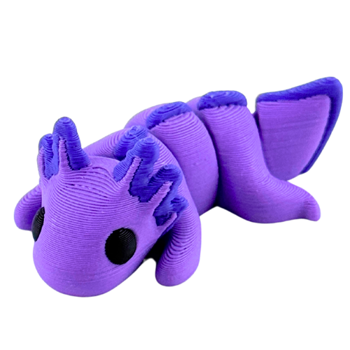 Lumi the Axolotl Scared Edition - purple poseable axolotl toy with flexible limbs and tail, limited to 20 pieces