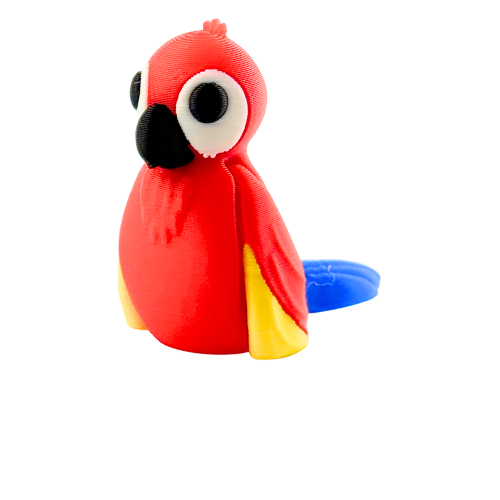 Shanty the Scarlet Macaw poseable toy figure in vibrant red finish, Original Crew limited edition collectible