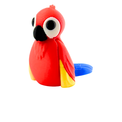Shanty the Scarlet Macaw poseable toy figure in vibrant red finish, Original Crew limited edition collectible