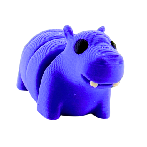Cecil the Hippo purple poseable toy figurine from Flexlings Original Crew, limited edition collectible