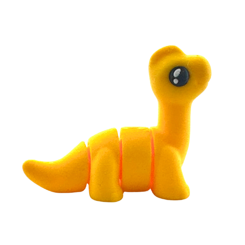 Monty the Brachiosaurus yellow poseable dinosaur figure wearing bow tie from Flexlings Original Crew collection
