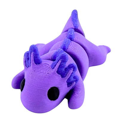 Lumi the Axolotl Scared Edition - purple poseable axolotl toy with flexible limbs and tail, limited to 20 pieces