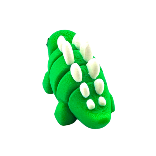 Plato the Stegosaurus green poseable dinosaur toy from Flexlings Original Crew, thoughtful expression, limited edition