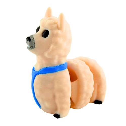 Chewie the Llama Fancy Edition figurine in cream finish with loosened tie, miniature collectible desk toy