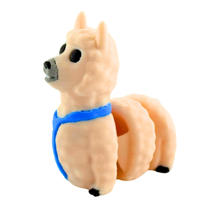 Chewie the Llama Fancy Edition figurine in cream finish with loosened tie, miniature collectible desk toy