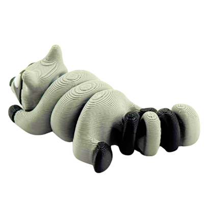 Bandit the Raccoon Flexlings toy, grey articulated raccoon figure from limited Original Crew edition