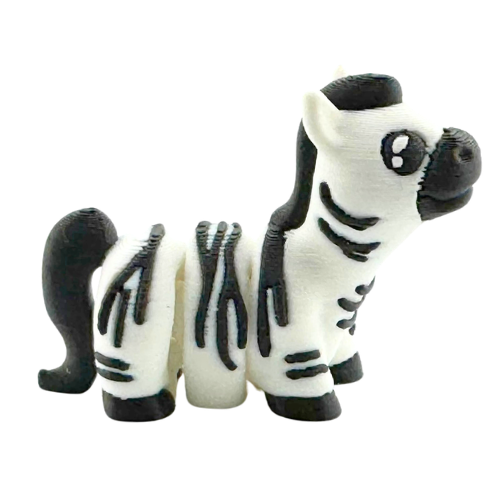 Debra the Zebra poseable figure in black and white, Original Crew limited edition collectible toy by Flexlings