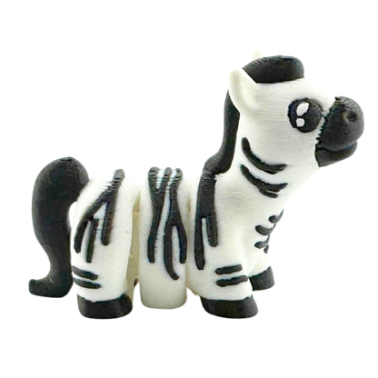 Debra the Zebra poseable figure in black and white, Original Crew limited edition collectible toy by Flexlings