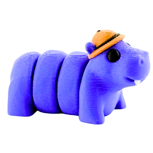 Cecil the Hippo Safari Edition Flexling - purple bendable hippo collectible fidget toy with articulated joints