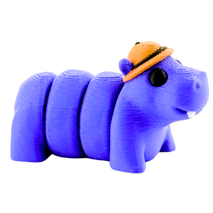 Cecil the Hippo Safari Edition Flexling - purple bendable hippo collectible fidget toy with articulated joints