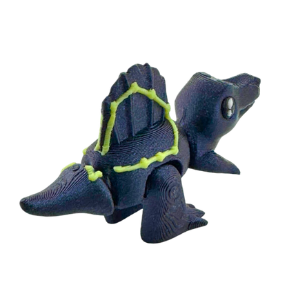 Sid the Spinosaurus Flexling in Constellation Edition with glow-in-the-dark cosmic starry paint, bendable dinosaur toy