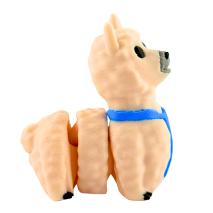Chewie the Llama Fancy Edition figurine in cream finish with loosened tie, miniature collectible desk toy