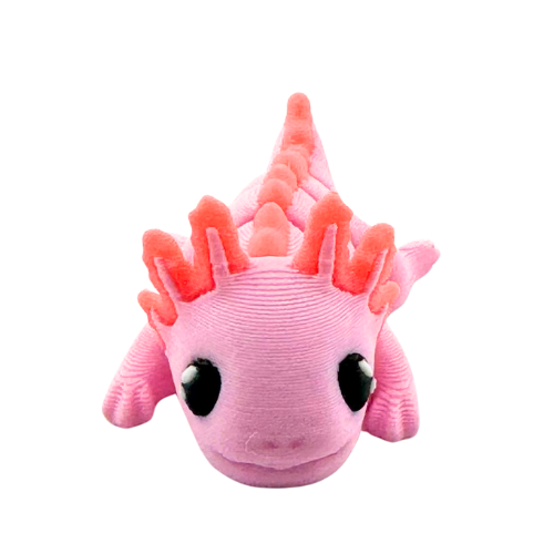 Lumi the Axolotl poseable toy in soft pink finish with frilly gills, part of Flexlings Original Crew limited edition