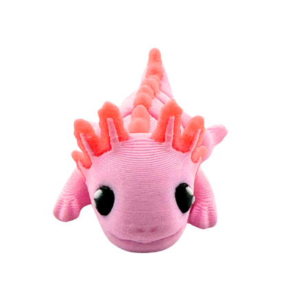 Lumi the Axolotl poseable toy in soft pink finish with frilly gills, part of Flexlings Original Crew limited edition