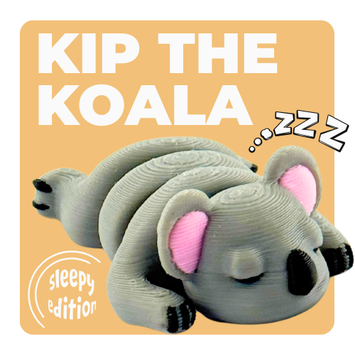 Kip the Koala Naptime Edition Flexlings fidget toy in sleepy pastel colors with closed eyes and relaxed pose