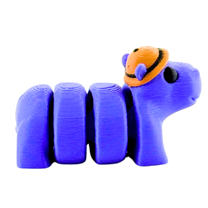 Cecil the Hippo Safari Edition Flexling - purple bendable hippo collectible fidget toy with articulated joints