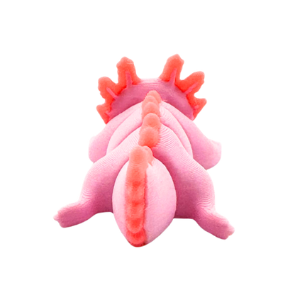 Lumi the Axolotl poseable toy in soft pink finish with frilly gills, part of Flexlings Original Crew limited edition
