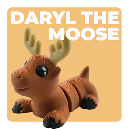 Daryl the Moose brown poseable toy figure with antlers from Flexlings Original Crew limited edition