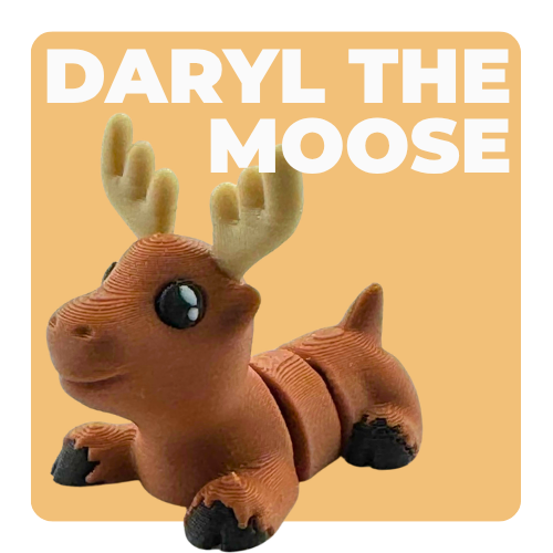 Daryl the Moose brown poseable toy figure with antlers from Flexlings Original Crew limited edition