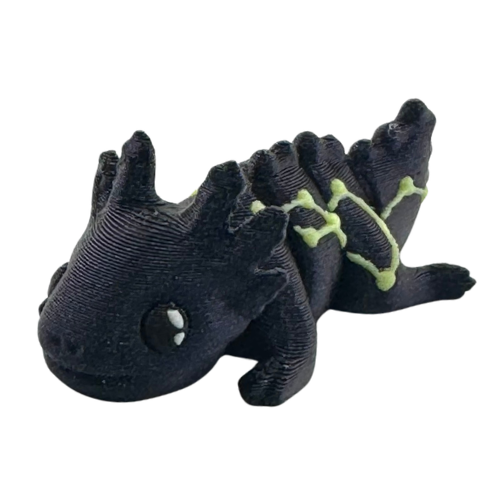 Lumi the Axolotl Constellation Edition Flexlings toy with glow-in-the-dark Lacerta constellation pattern on pink axolotl figure
