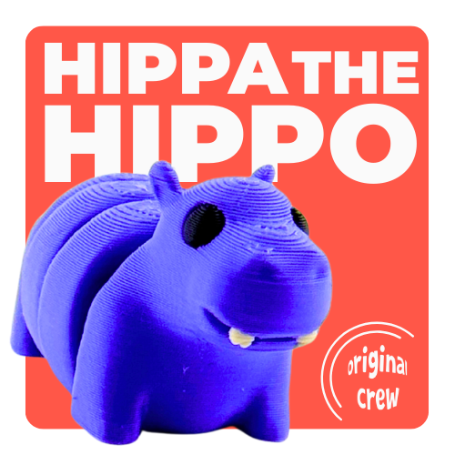 Cecil the Hippo purple poseable toy figurine from Flexlings Original Crew, limited edition collectible