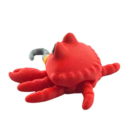 Redd the Crab Aye Matey Edition - red poseable crab toy with pirate hook, limited edition Flexling collectible figure