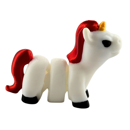 Nova the Unicorn Angry Edition Flexling with red hair and narrowed eyes, white poseable figure, ultra-limited collectible
