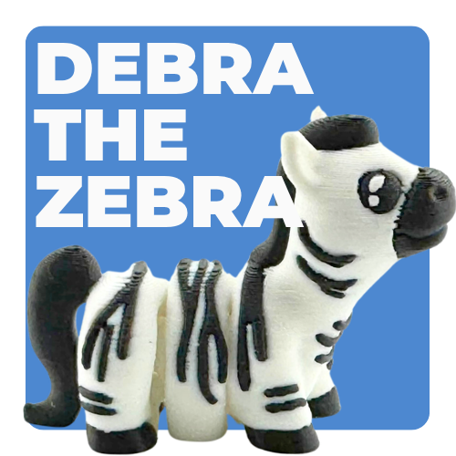Debra the Zebra poseable figure in black and white, Original Crew limited edition collectible toy by Flexlings
