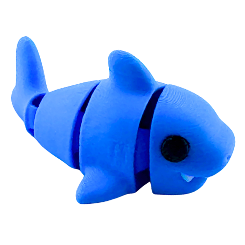Finn the Shark blue poseable fidget toy from Flexlings Original Crew edition in racing pose