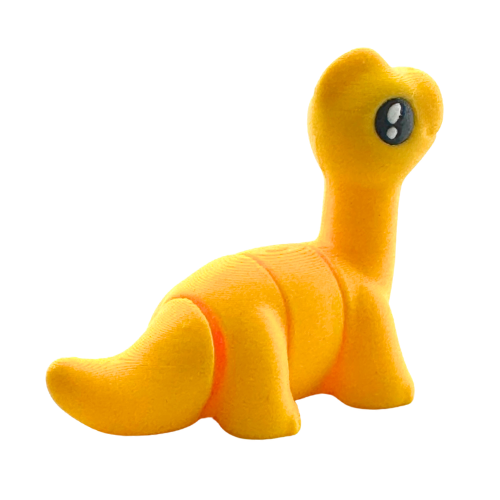 Monty the Brachiosaurus yellow poseable dinosaur figure wearing bow tie from Flexlings Original Crew collection