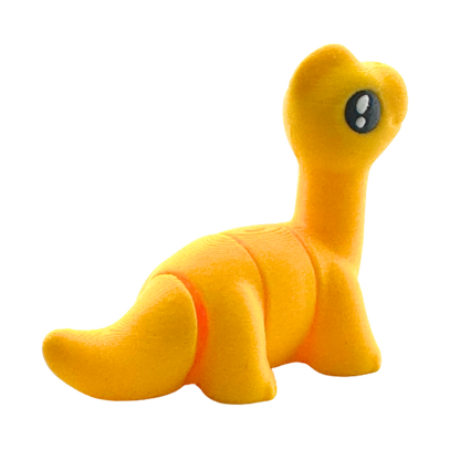 Monty the Brachiosaurus yellow poseable dinosaur figure wearing bow tie from Flexlings Original Crew collection