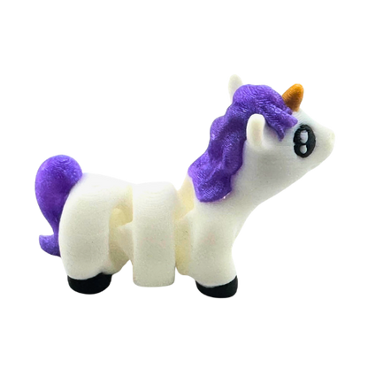 Nova the Unicorn white poseable collectible toy from Flexlings Original Crew, limited edition of 52