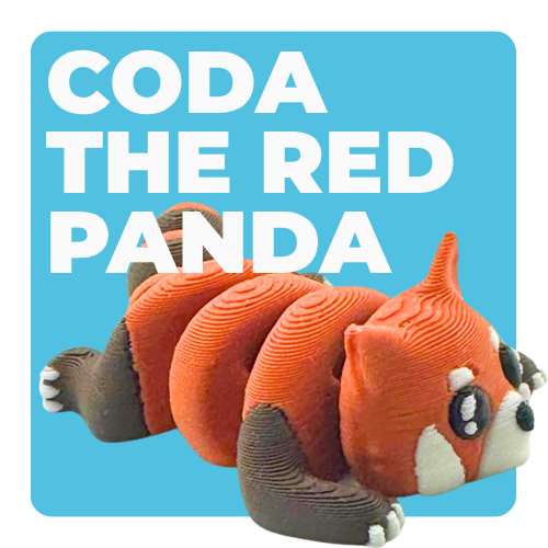 Coda the Red Panda Flexling in reddish brown, Original Crew limited edition poseable collectible toy