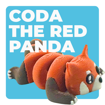 Coda the Red Panda Flexling in reddish brown, Original Crew limited edition poseable collectible toy
